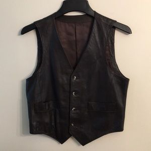 Brown leather vest, like new
